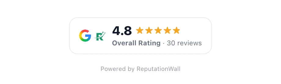 Rating badge: 4.8 stars from 30 reviews